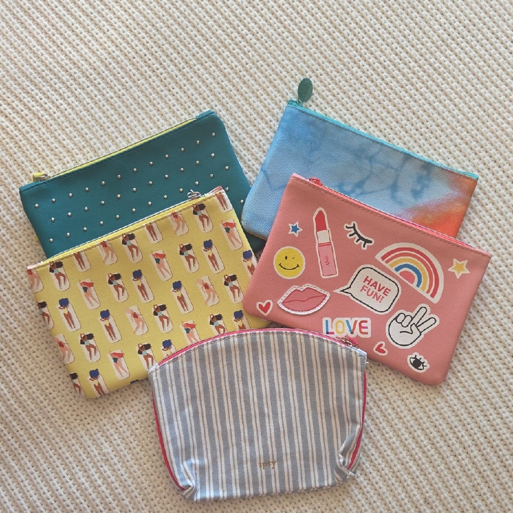 Playful Ipsy Cosmetic Bag Lot Of 5